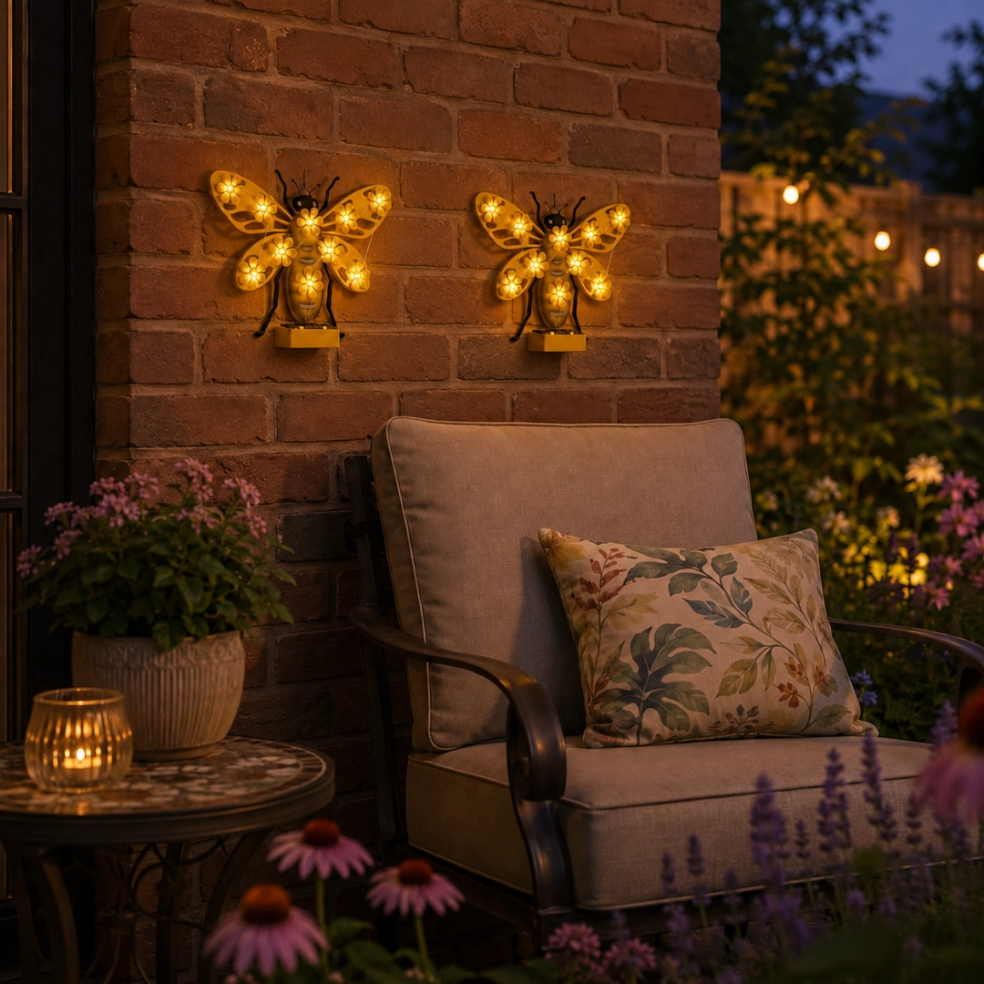 Solar Bloom Metal Garden Wall Light 🌞🌼
