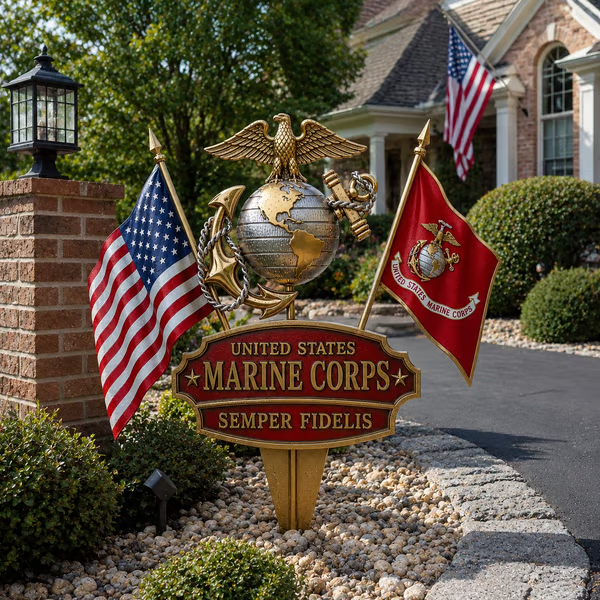 🏆Last Day Promo: 49% OFF 🎖️-US Marine Corps Semper Fidelis Tribute Garden Stake - ✈️Buy 2 Free Shipping Today!