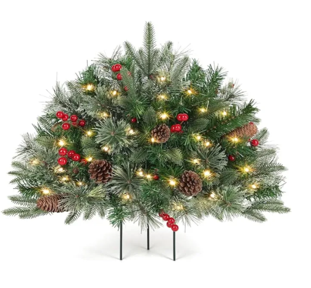 ✨🎄Pre-lit Artificial Christmas Tree Urn Filler💐