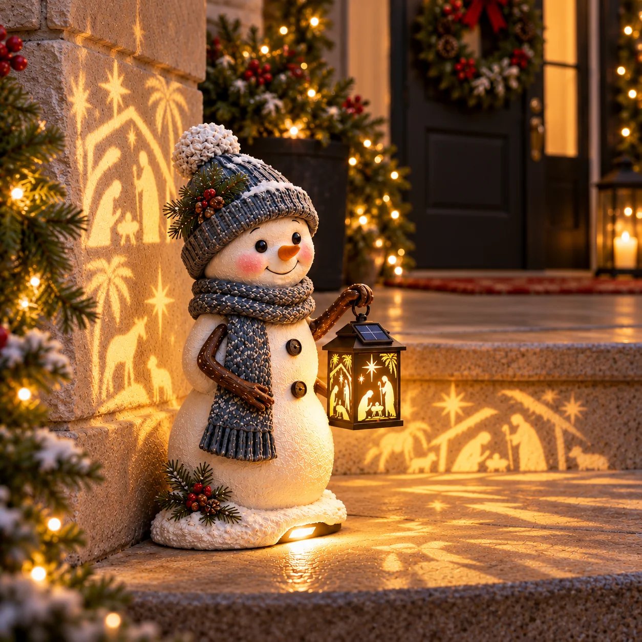 Solar Christmas step light detail