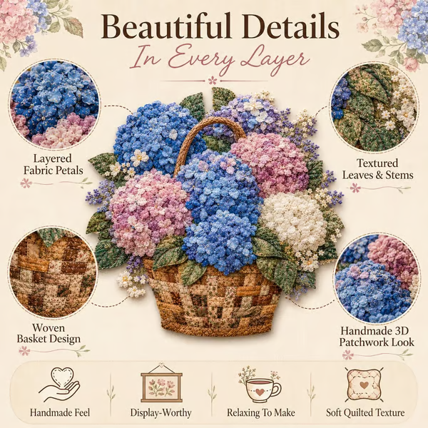 🌸Floral Basket Patchwork DIY Kit