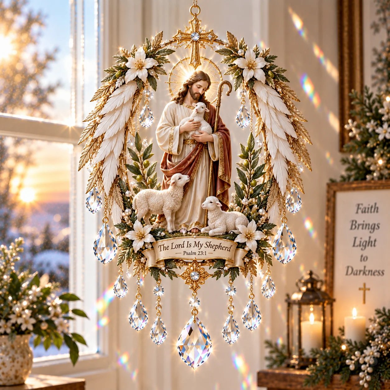 ✝️ Christian Crystal Suncatcher | 5 Faith-Inspired Window Designs with Cascading Rainbow Crystals ✨