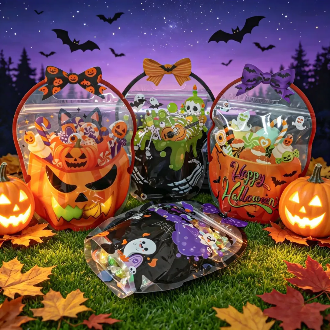 🎃 Halloween Treat & Goodie Bags with Handles (Cauldron & Pumpkin Designs) 🍬👻