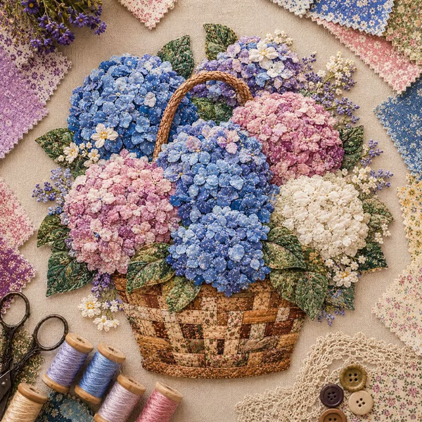 🌸Floral Basket Patchwork DIY Kit