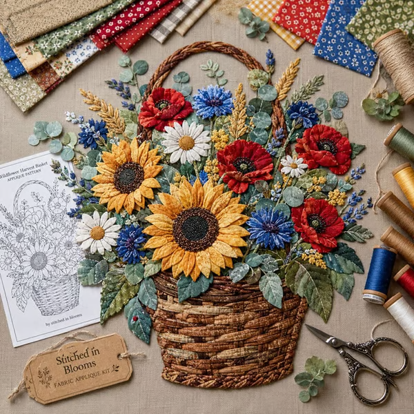 🌸Floral Basket Patchwork DIY Kit