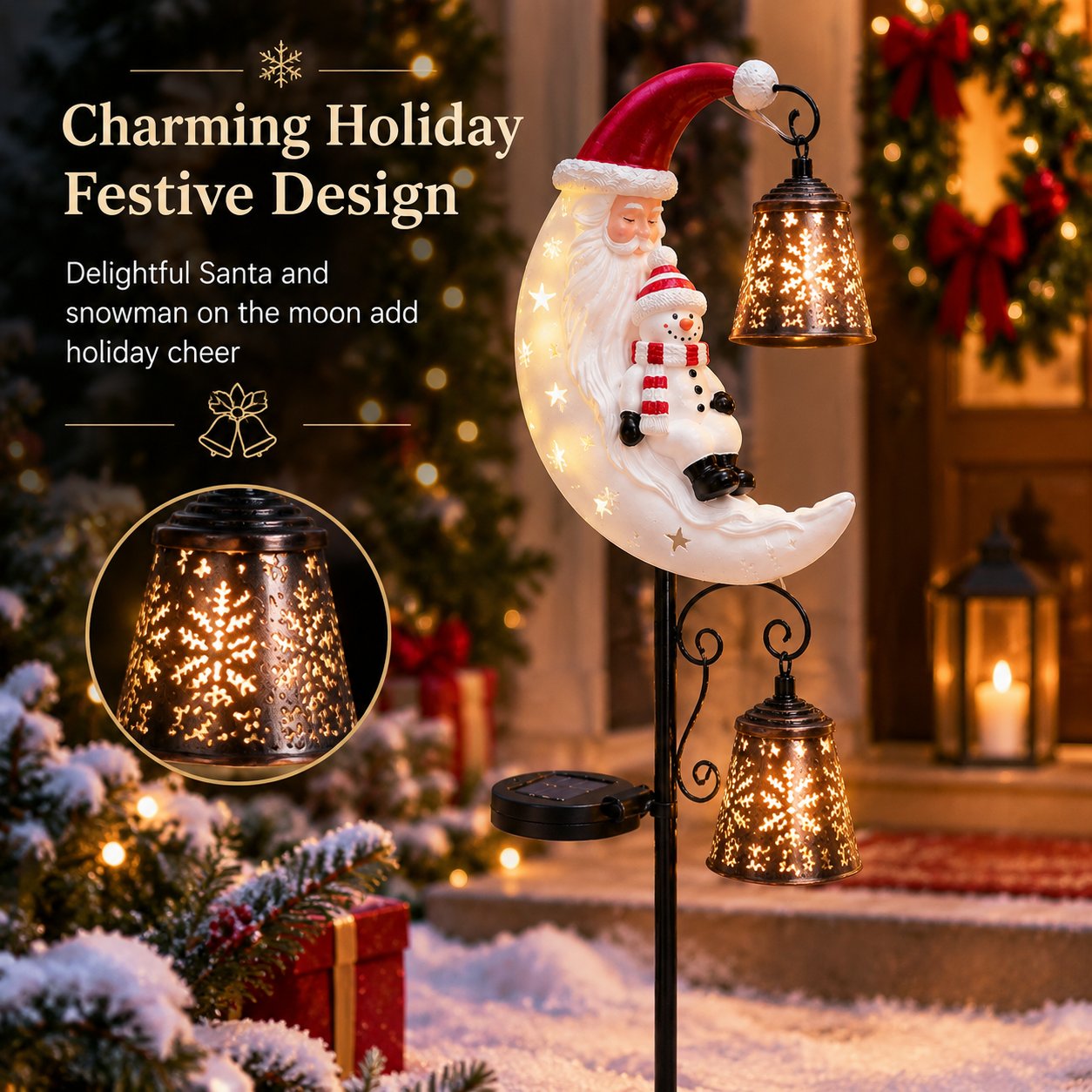 🔥Last Day 50% OFF🔔 Christmas Moon Solar Stake Light