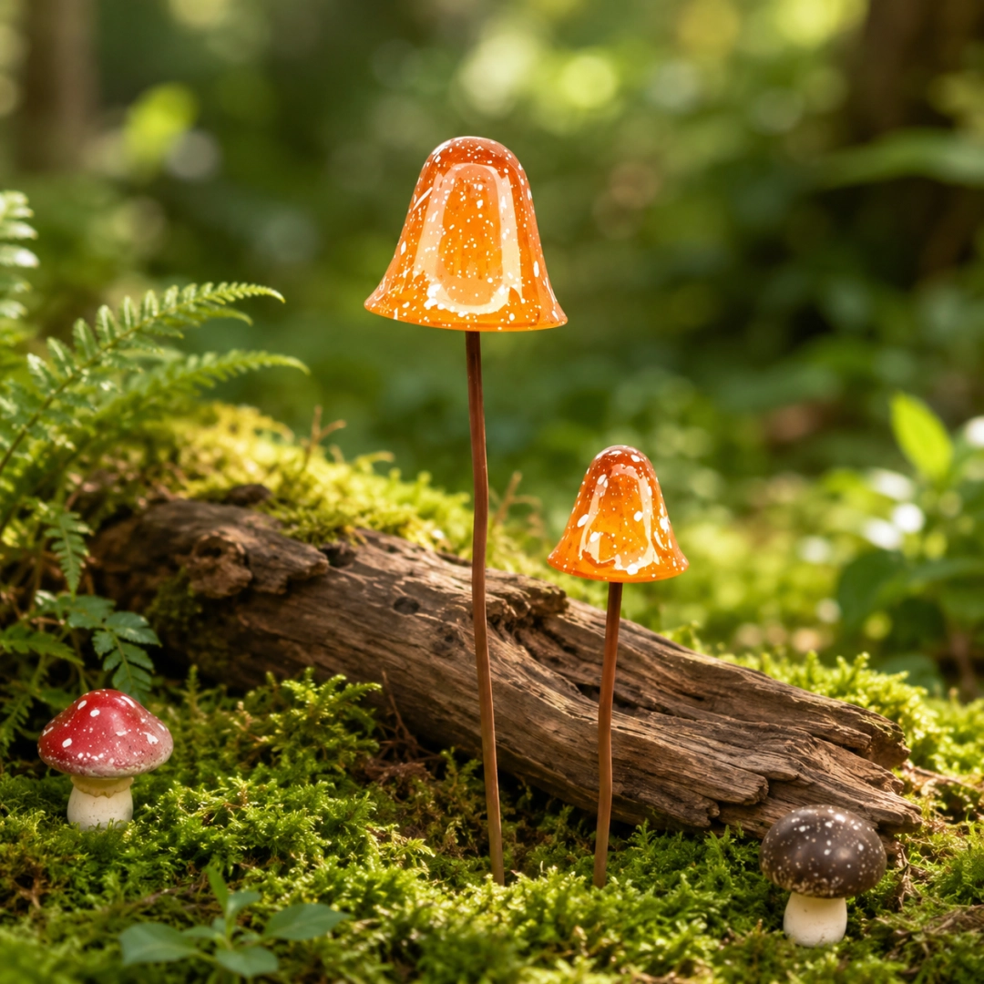 🍄Metal Mushroom Garden StakesMushroom--Whimsical Outdoor Fairy Garden Décor