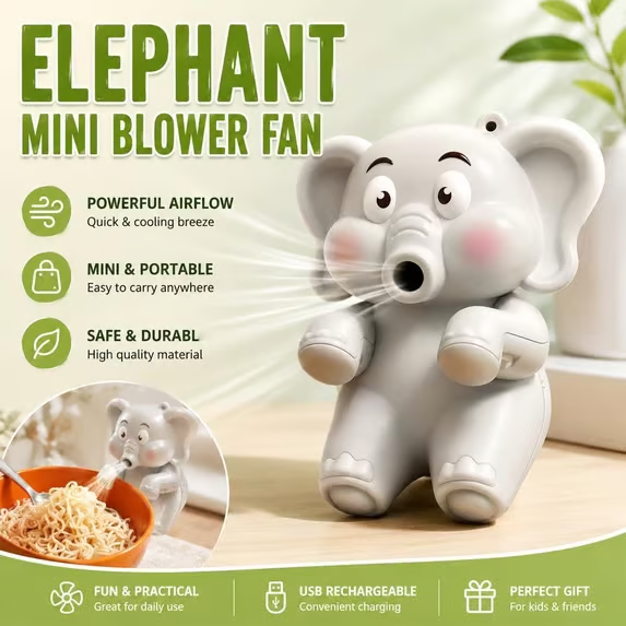 Cute Food Cooling Fan - Clip-On Meal Cooler For Hot Noodles & Meals