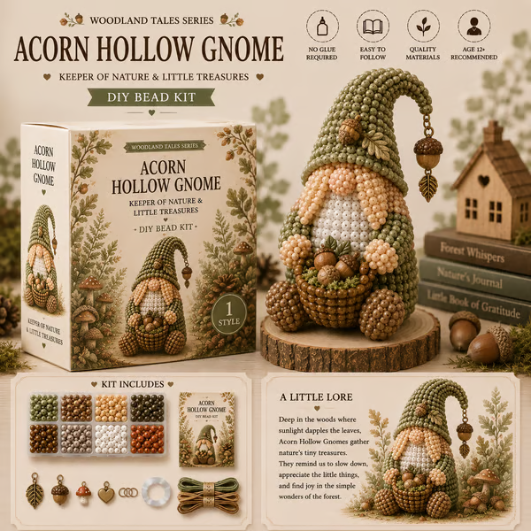 🔥 💕Cozy Gnome DIY Bead Kit Collection– Collect All 12 Gnome