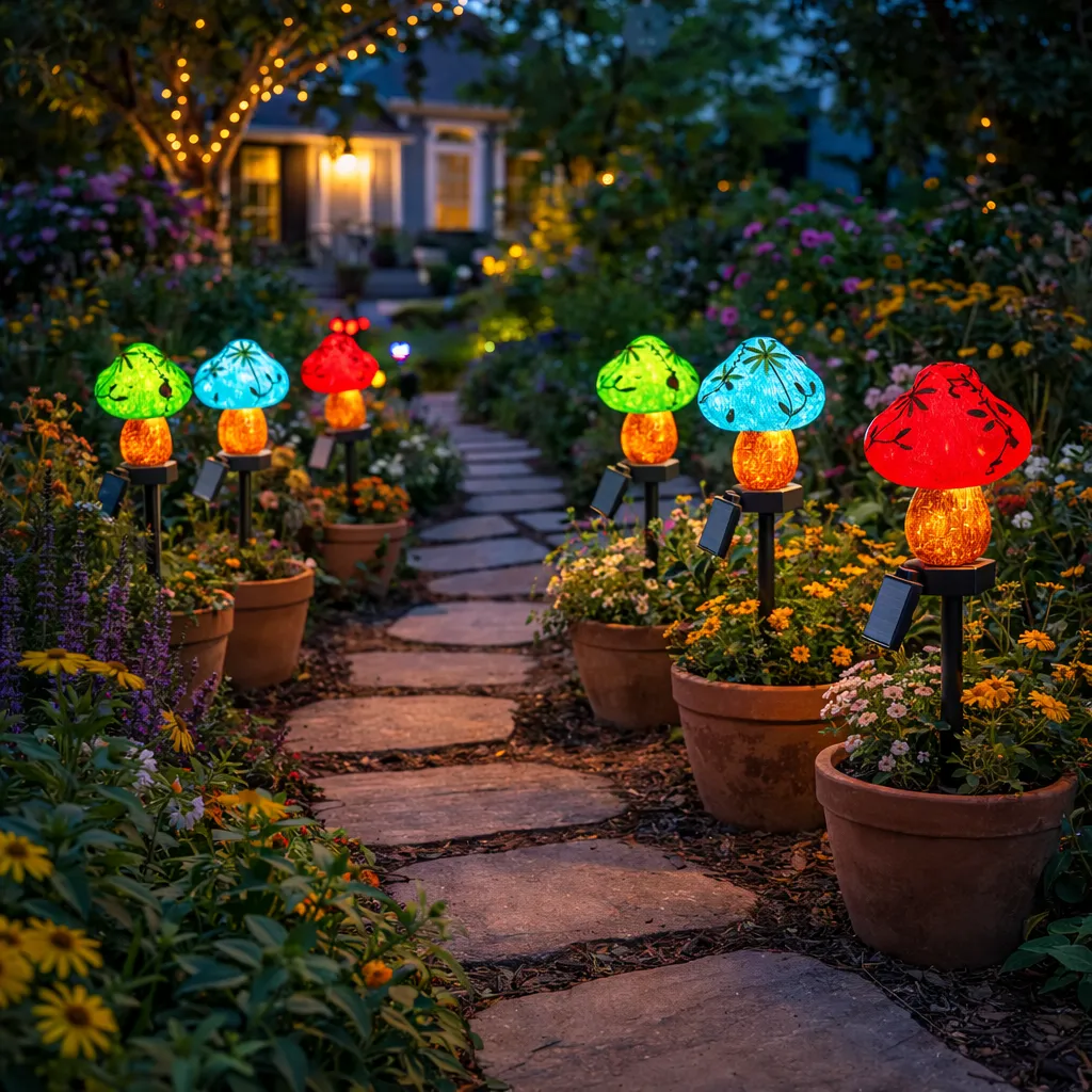 Colorful Mushroom Solar Garden Lights