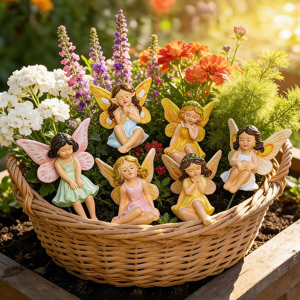 Set of 6 Adorable Miniature Fairy Figurines