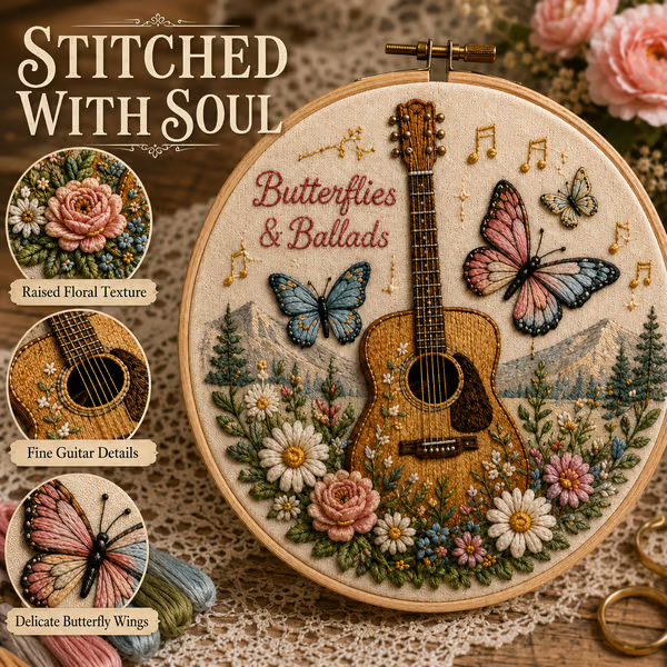 🌼 Beginner-Friendly Dolly Southern Country Needlework DIY Kit | Complete Kit with Pre-Printed Fabric, Wooden Hoop, Floss, Needles & Step-by-Step Guide Included 💕