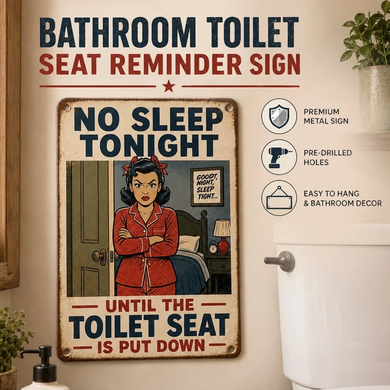 Bathroom Toilet Seat Reminder Sign