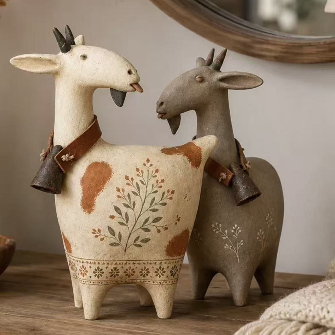 Woodland Christmas Cat Figurine