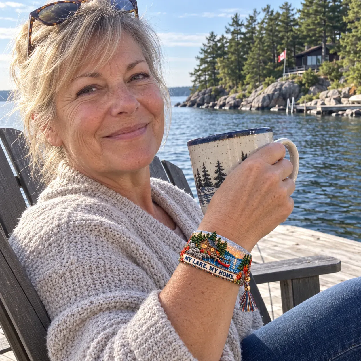 🌊 Lake Ontario Forever Embroidered Bracelet |Meaningful Message & Gift-Ready Keepsake Box 🍁