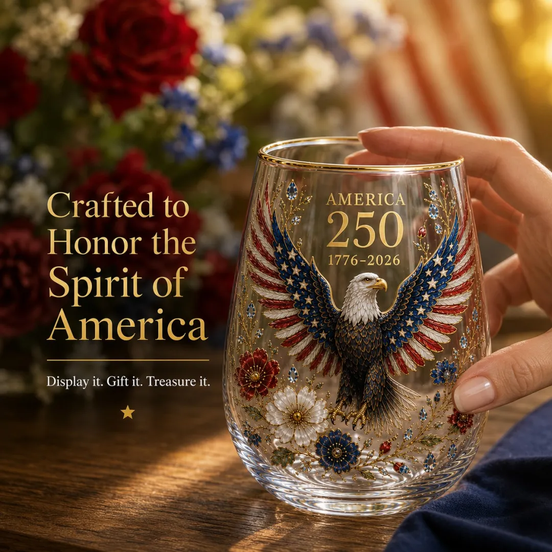 America 250 Eagle Glass Tumbler