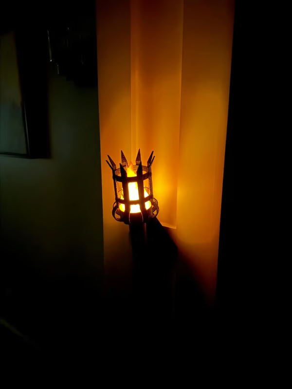 Medieval Torch Wall Sconce: Battery LED Realistic Candle Light with Remote