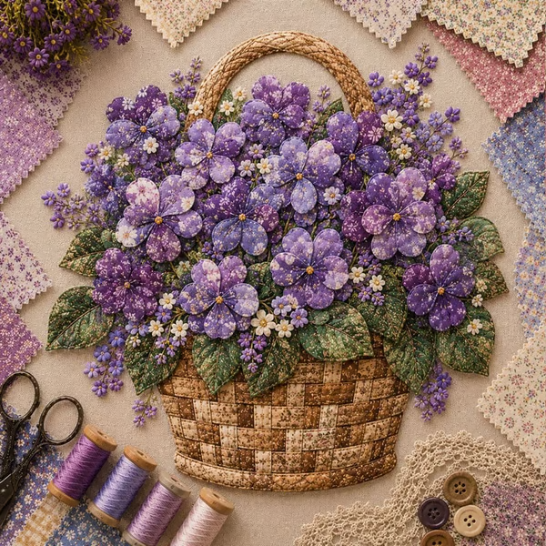 🌸Floral Basket Patchwork DIY Kit