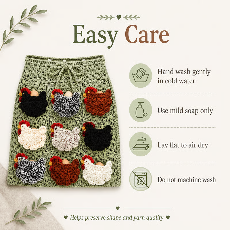 Handmade Egg Collecting Apron – Carry Fresh Eggs Safely & Hands-Free