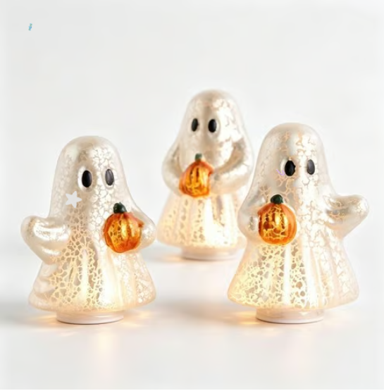 ⭐Light-Up Mercury Glass Ghost Figurines