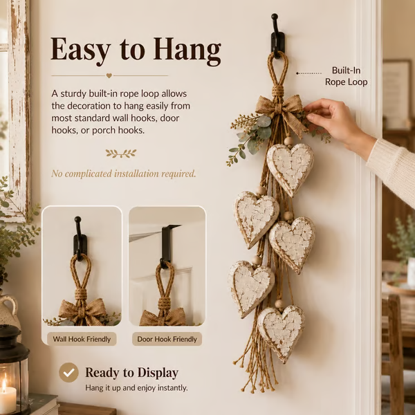 ⭐🤎Hanging Heart Wall Decor