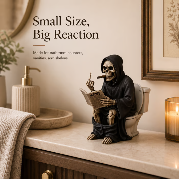 Middle Finger Grim Reaper Toilet Figurine💀🚽
