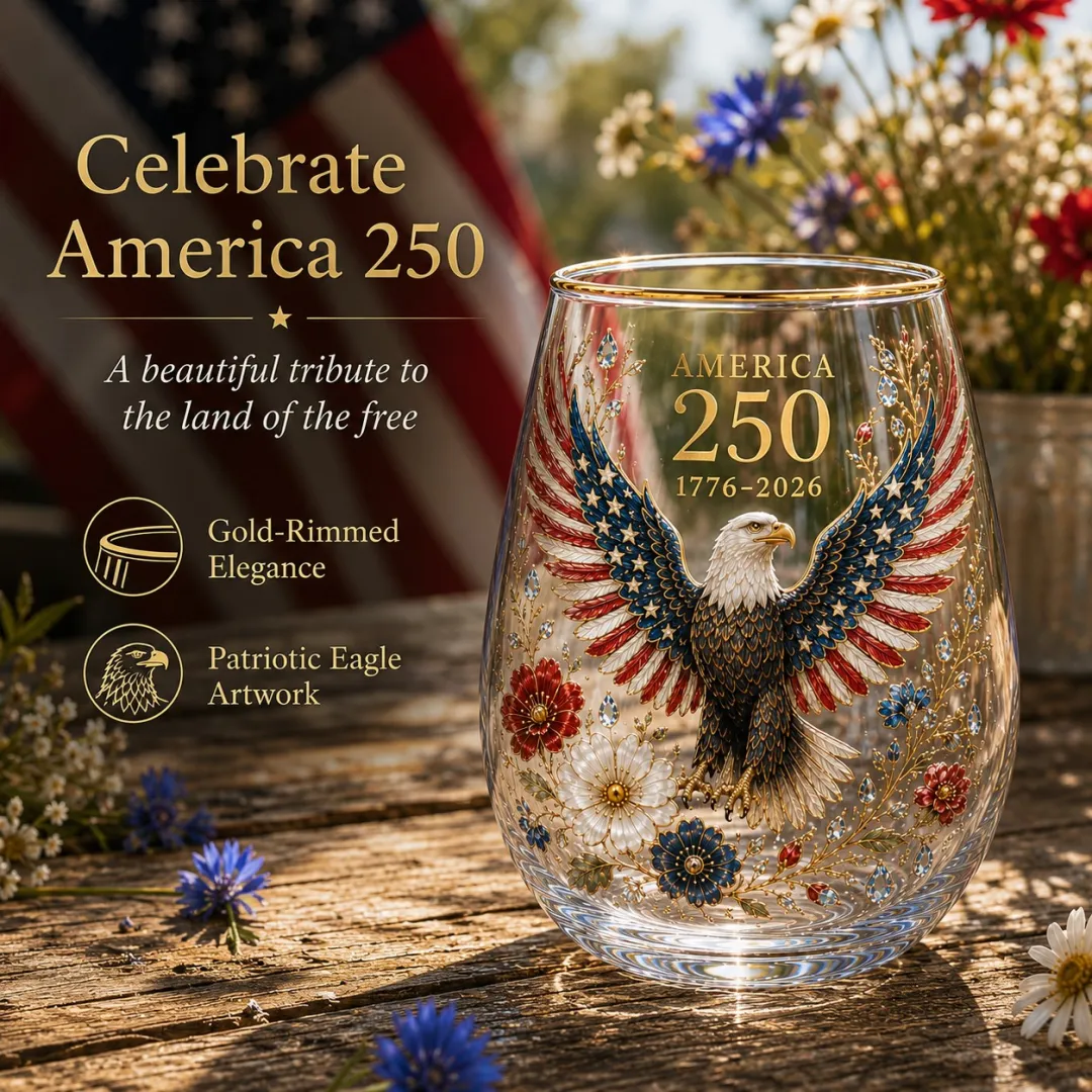 America 250 Eagle Glass Tumbler