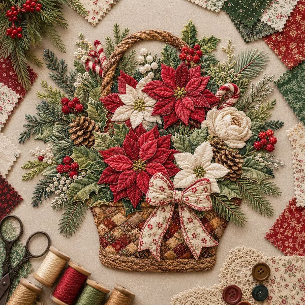 🌸Floral Basket Patchwork DIY Kit