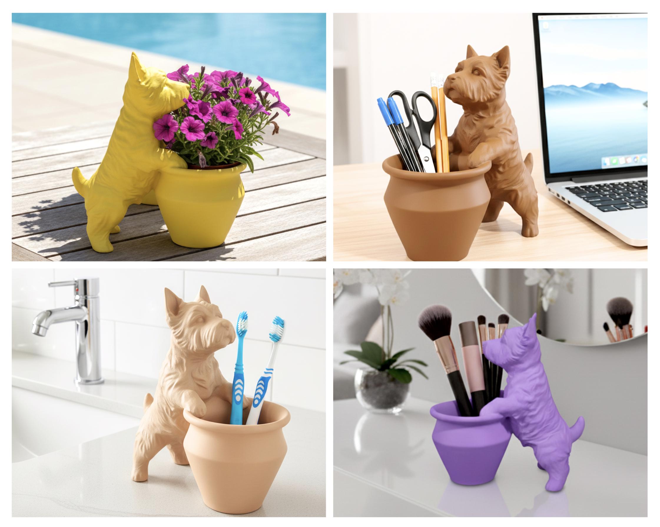 Westie West Highland Terrier Planter Pot 