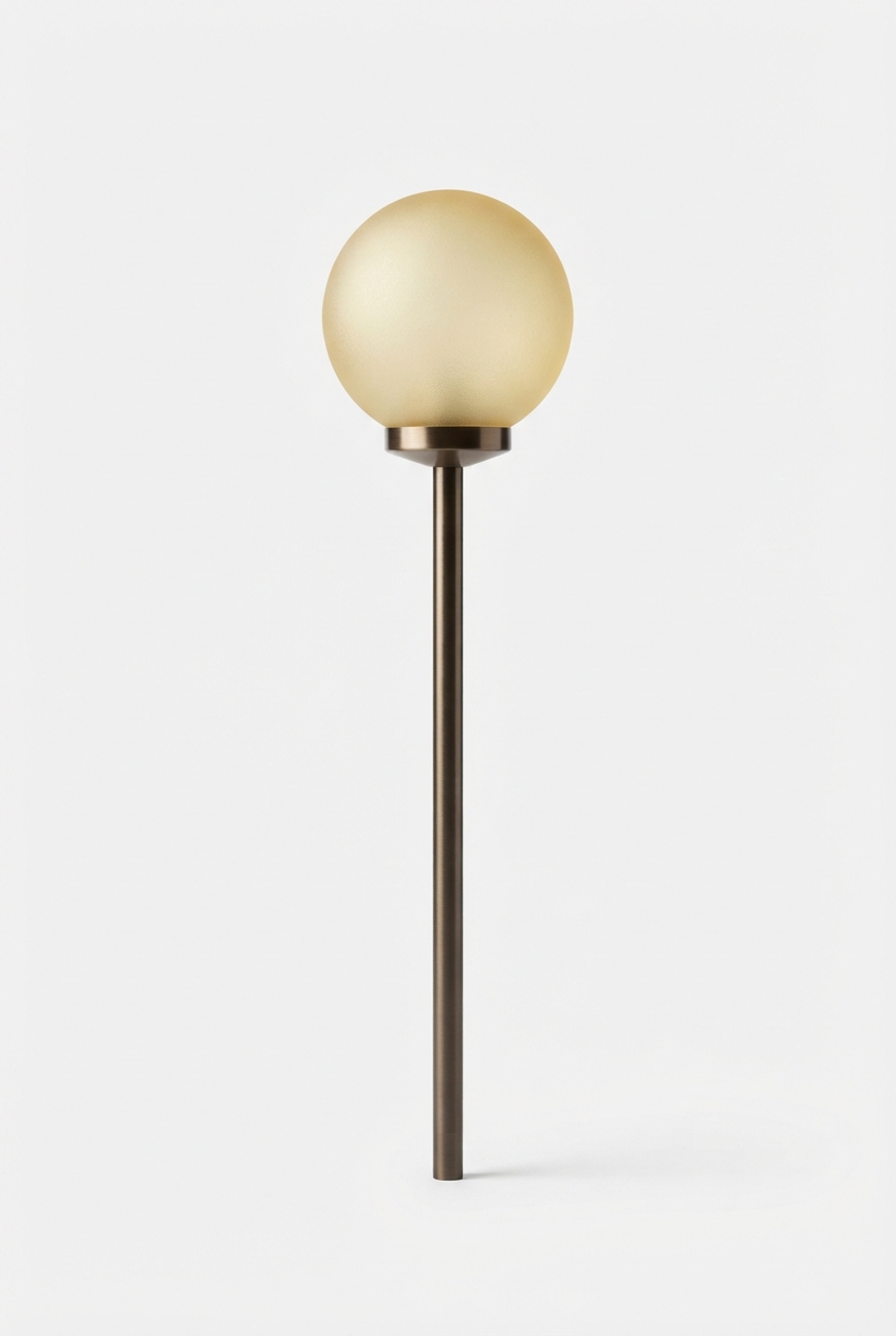 Solar orb garden stake light for pathway