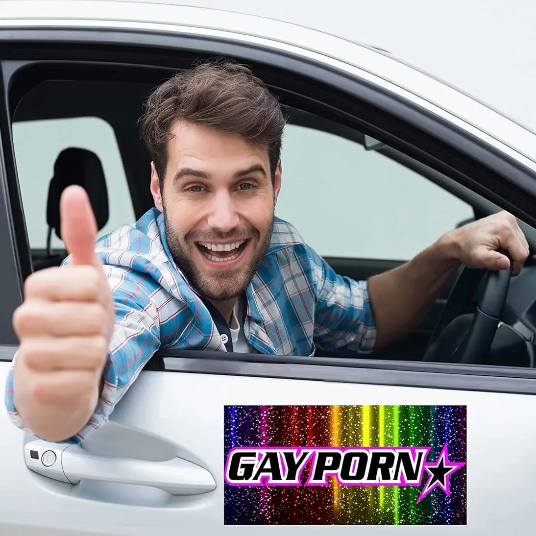Funny Gay Pride Rainbow Magnet Bumper Sticker 