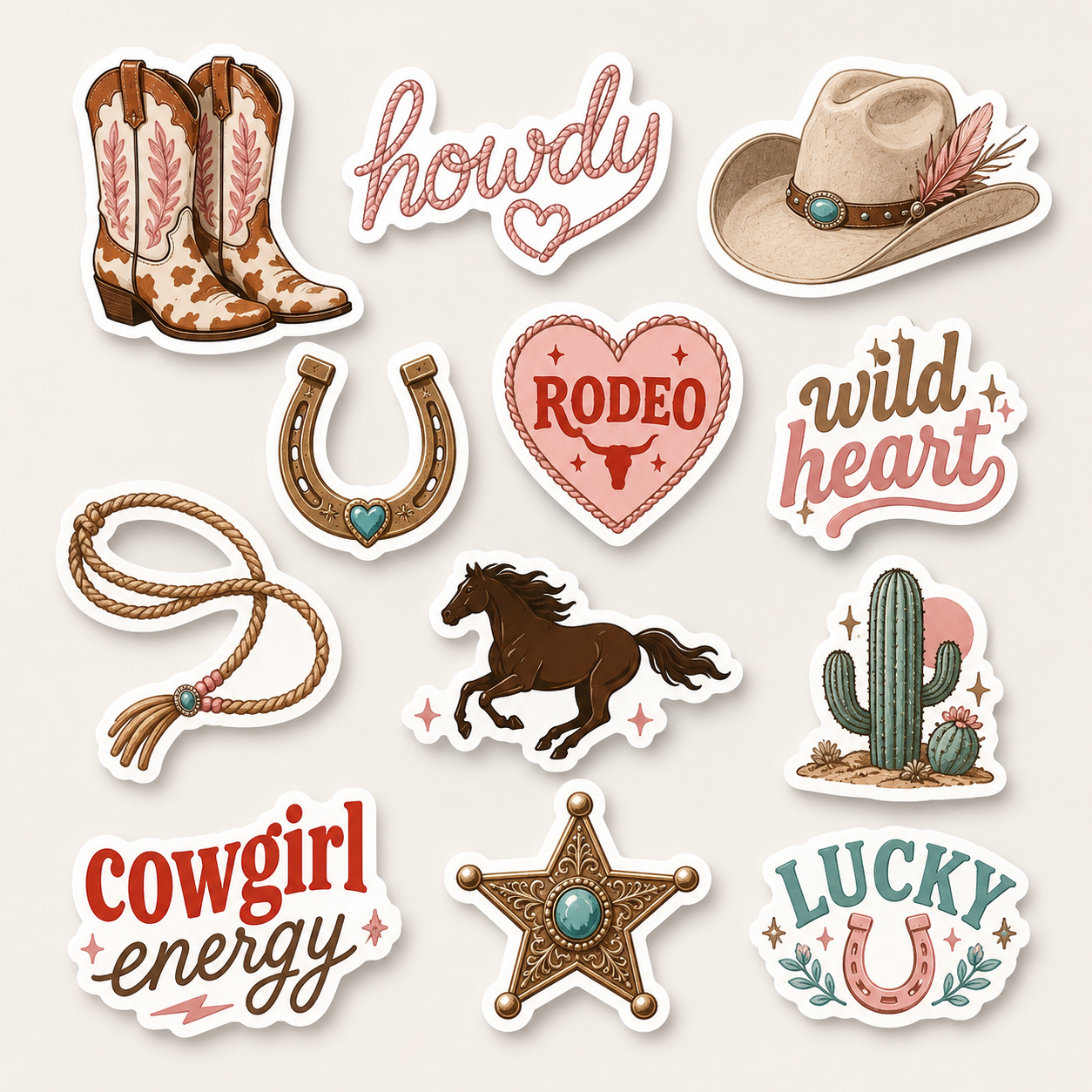 10-Piece Glossy Epoxy Resin Phone Sticker Set