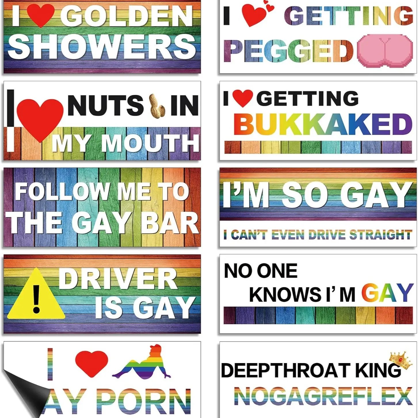 Funny Gay Pride Rainbow Magnet Bumper Sticker 