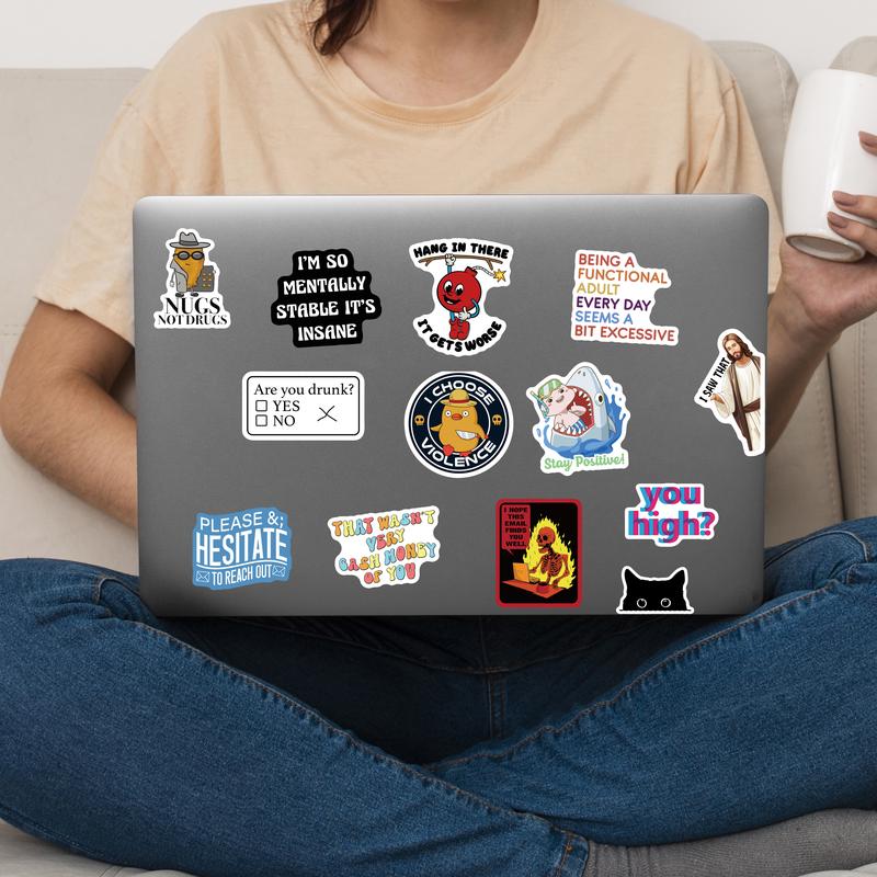 🔥💡130PCS Funny Saying Sticker Pack - Snarky, Sarcastic Bold Humor Vinyl Waterproof Meme stickers for laptop-LuvMyGift.com
