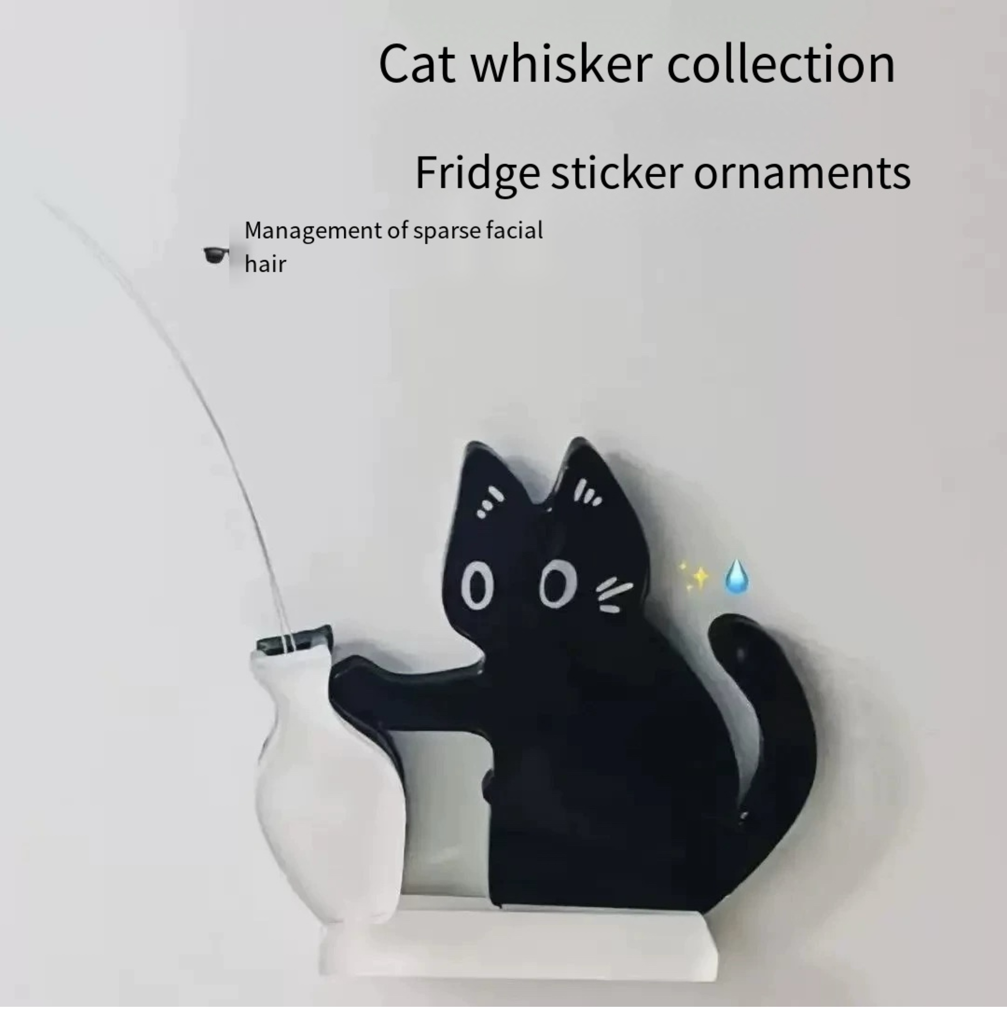 Multi-Functional Cat Fridge Magnet - Flower Vase & Pet Hair/Whisker Storage, Magnetic Display Decor