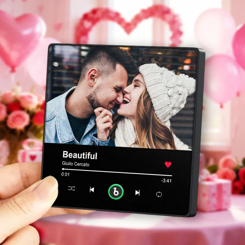FridgeBeats Framed 4.0 Personalized Music Fridge Magnet with Photo Playable Song Keepsake Gift Valentines Gift for Lover