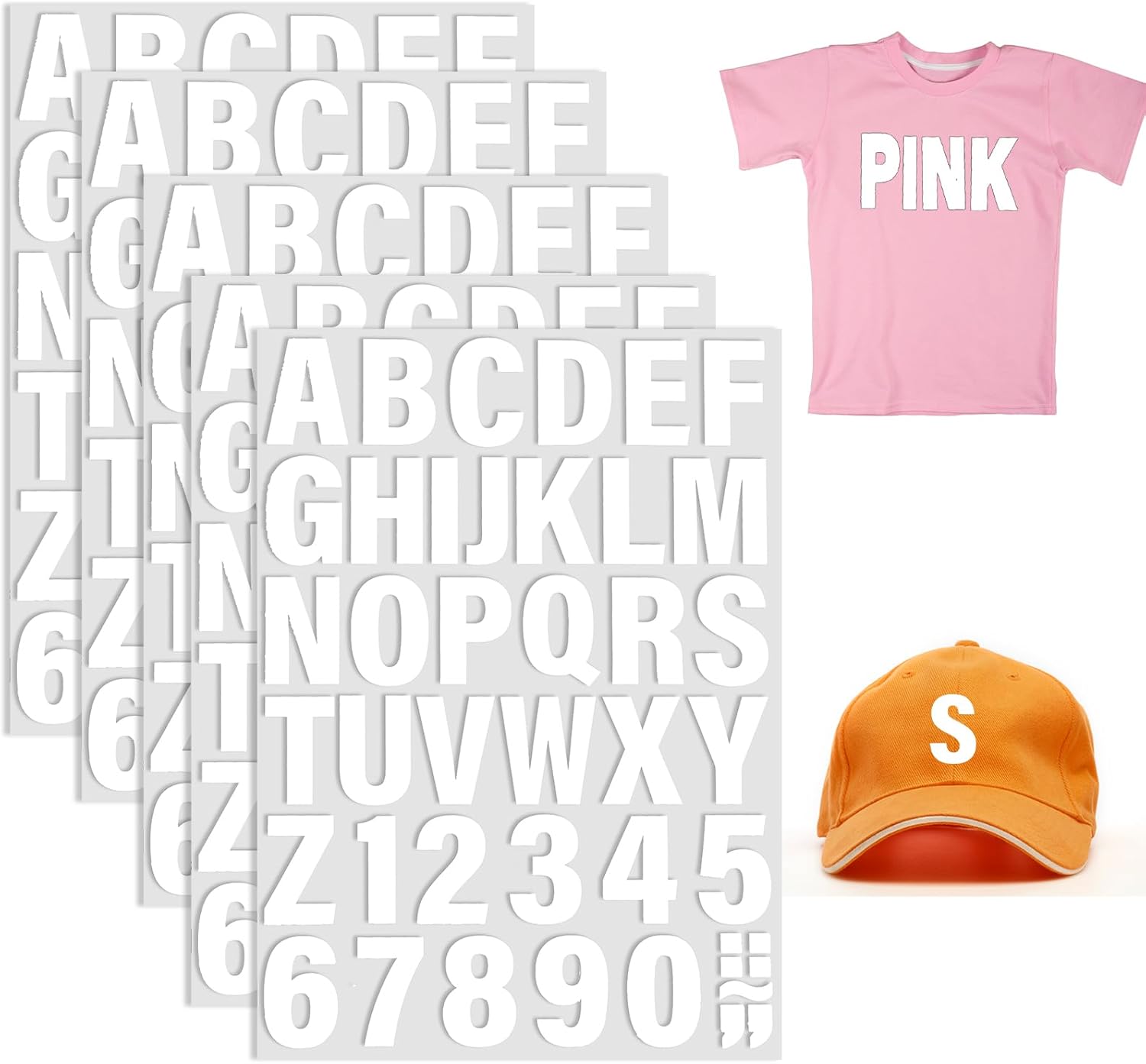 5 Sheets 215 Pieces Iron on Letters and Numbers for Clothing