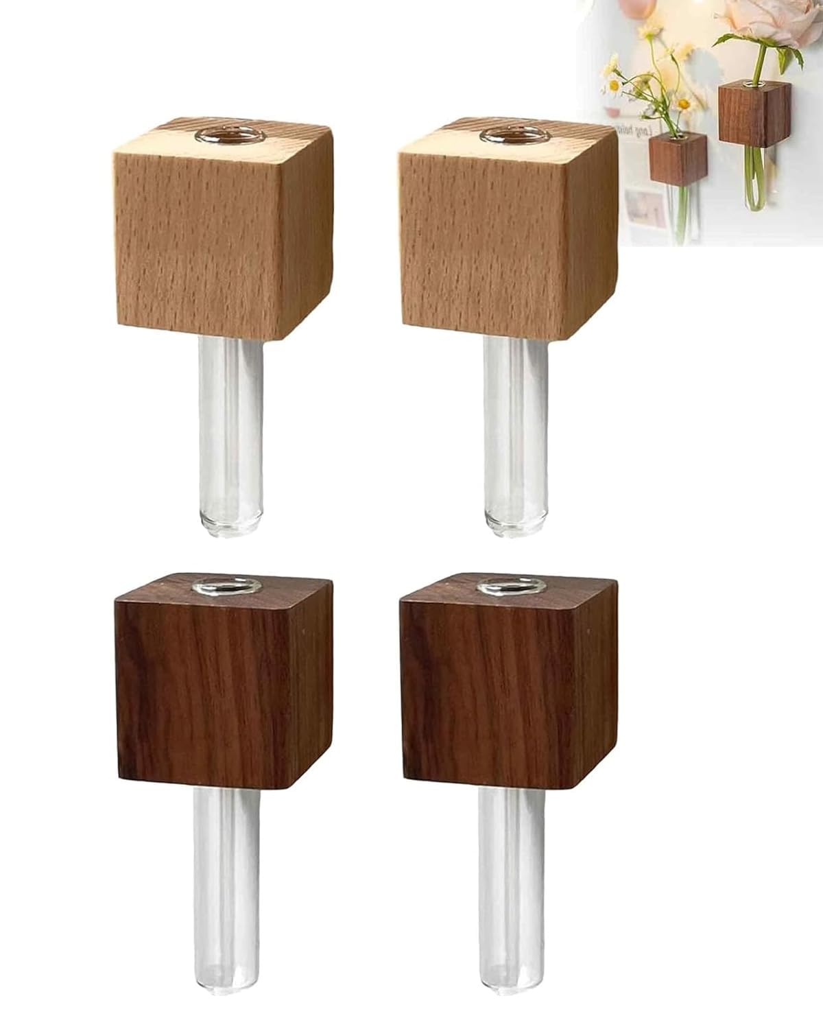 Mini Vase Fridge Magnets, Set of 4 Test Tube Planters