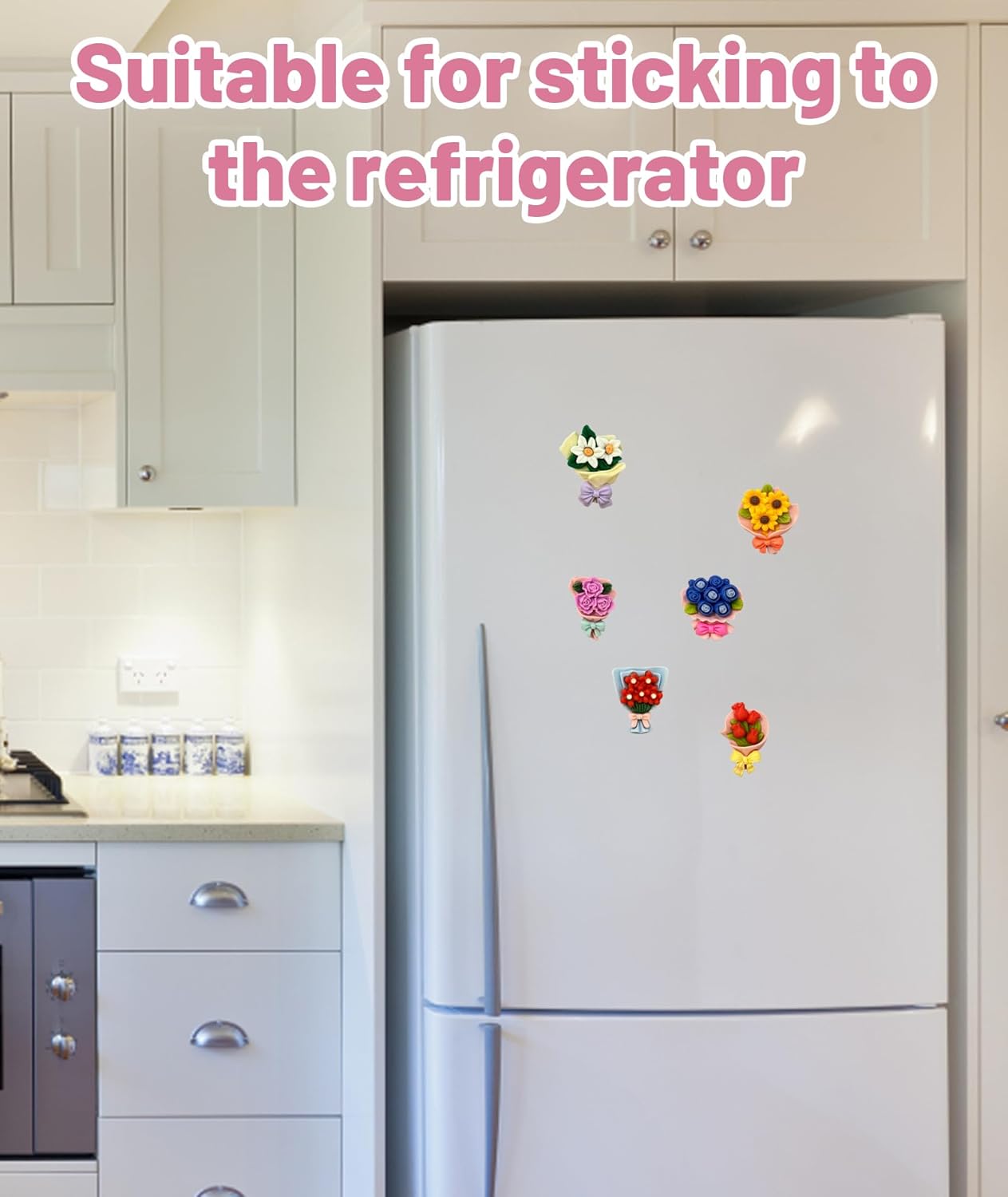 6PCS Mini Flower Vase Fridge Magnet,