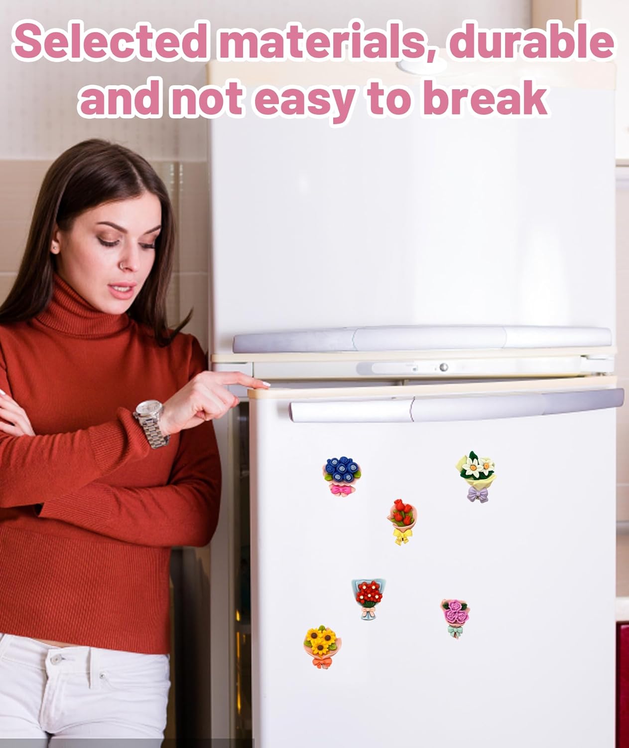 6PCS Mini Flower Vase Fridge Magnet,