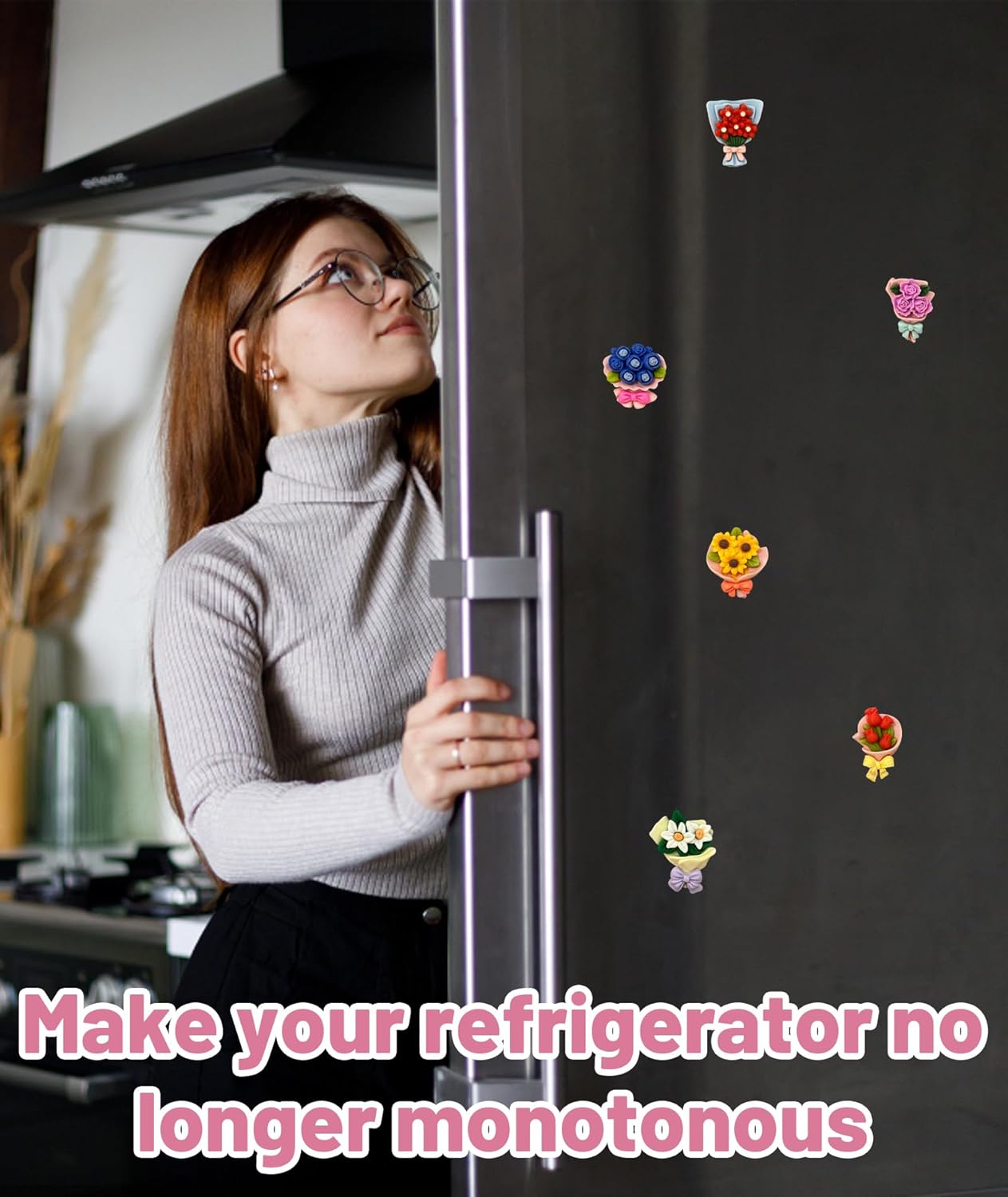 6PCS Mini Flower Vase Fridge Magnet,