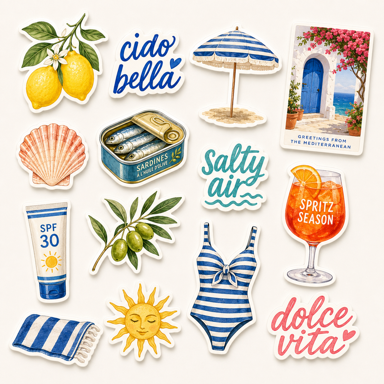 10-Piece Glossy Epoxy Resin Phone Sticker Set
