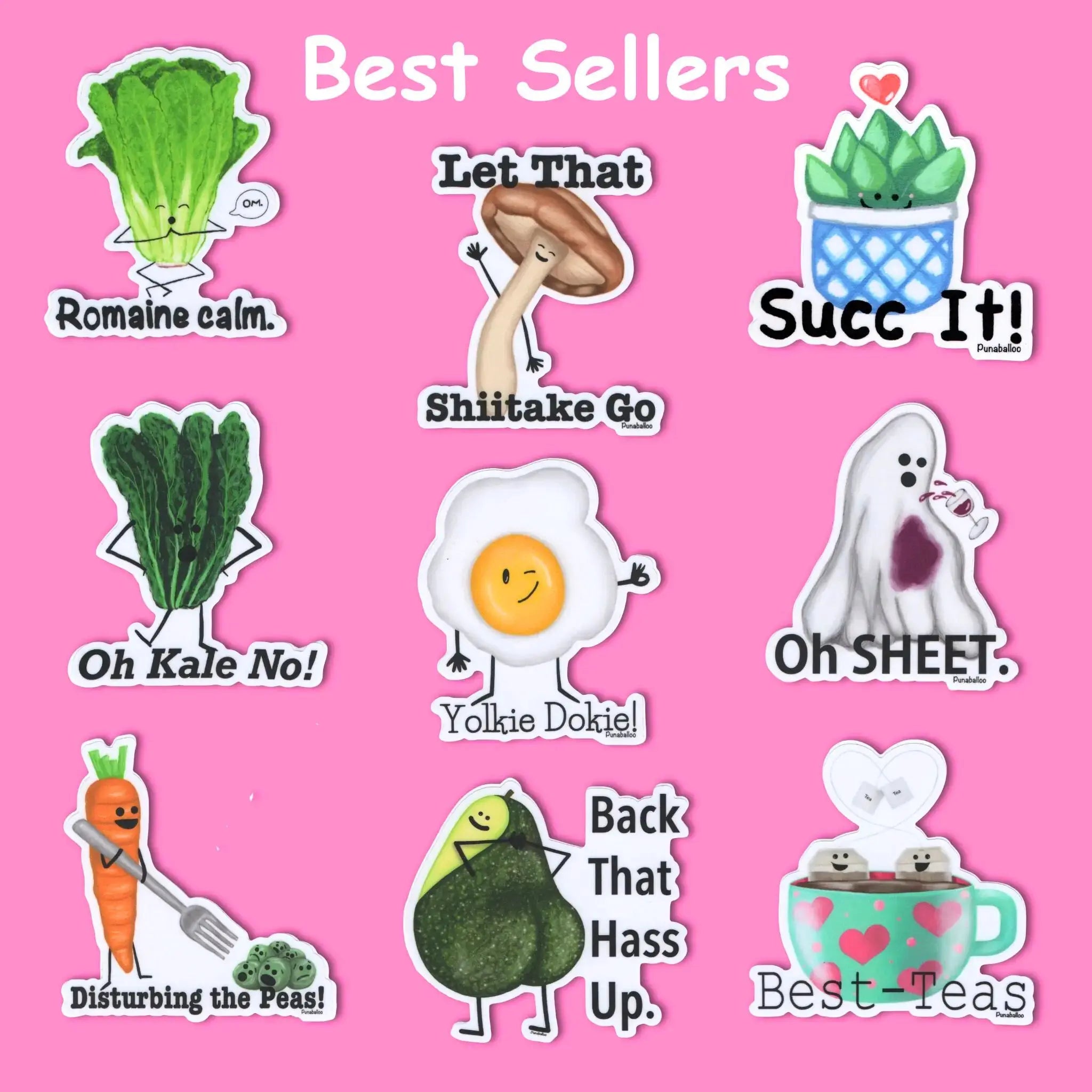“Choose Your Favorites” Sticker Pack – Funny Hand-Drawn Punny Vinyl Stickers