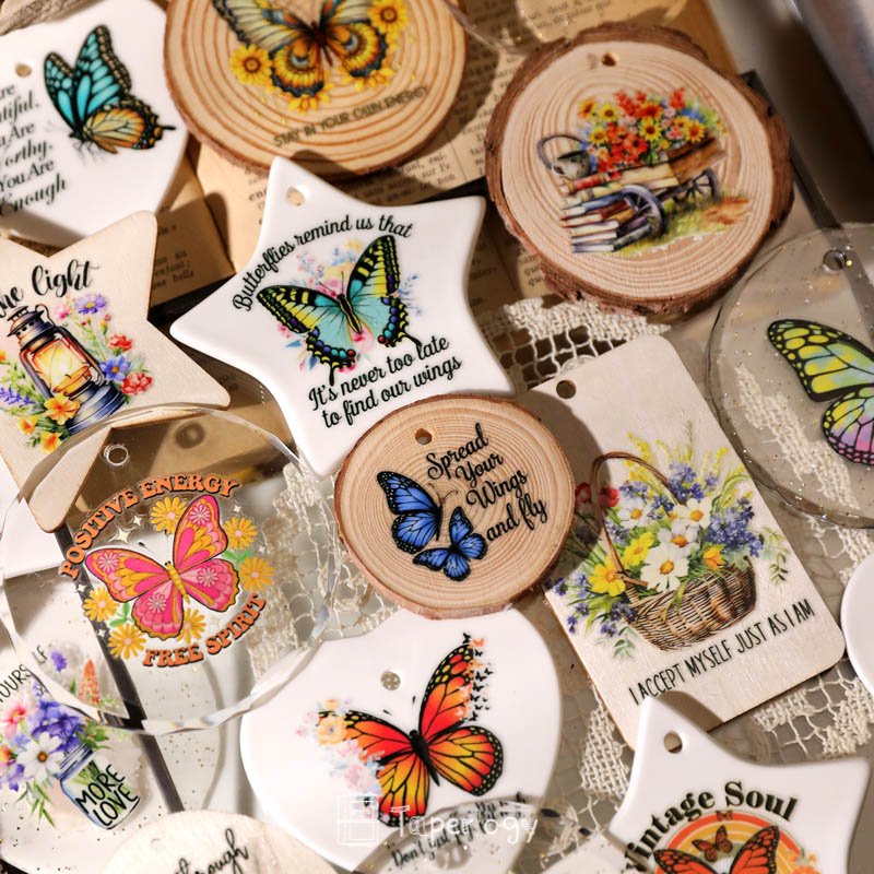 Tona Butterfly Affirmations Crystal Rub-on Stickers