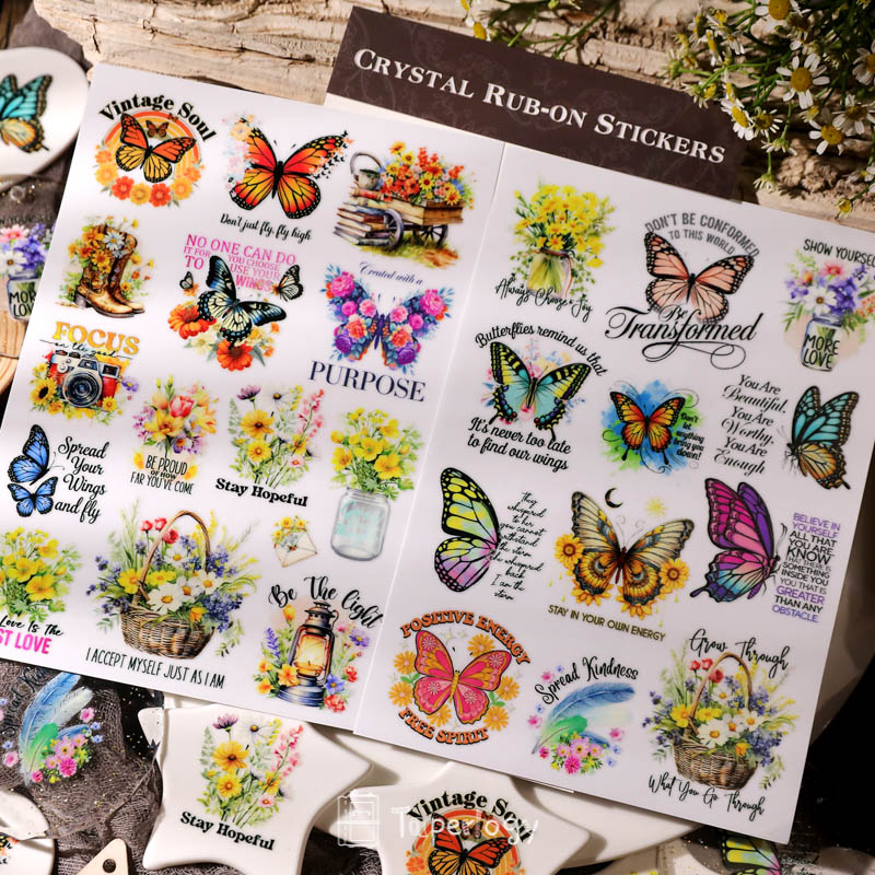Tona Butterfly Affirmations Crystal Rub-on Stickers