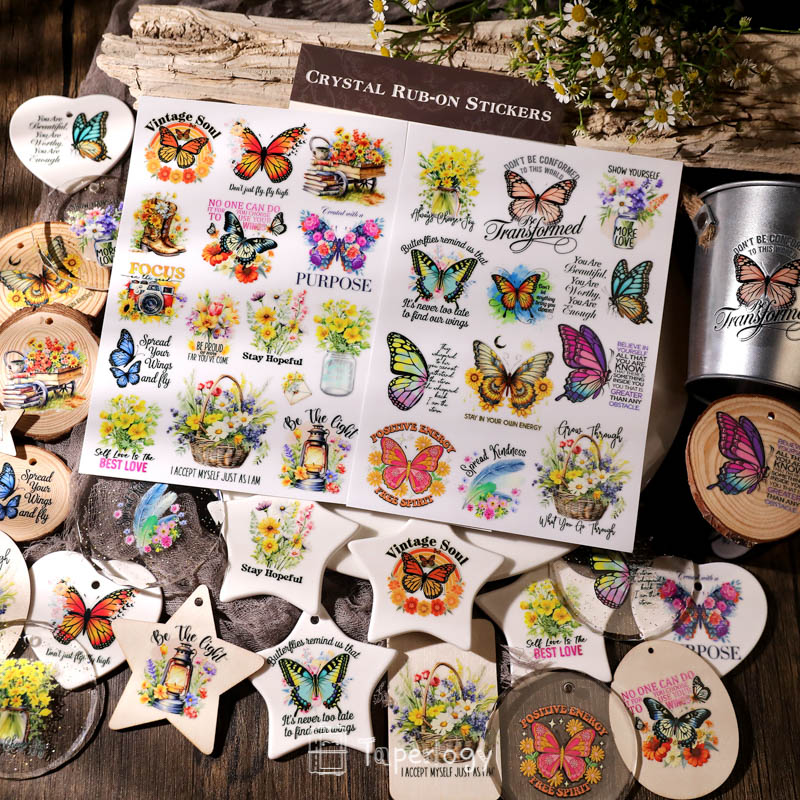 Tona Butterfly Affirmations Crystal Rub-on Stickers