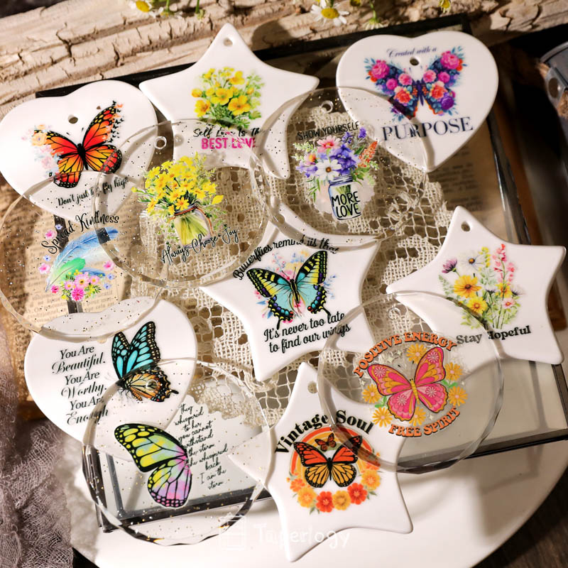 Tona Butterfly Affirmations Crystal Rub-on Stickers