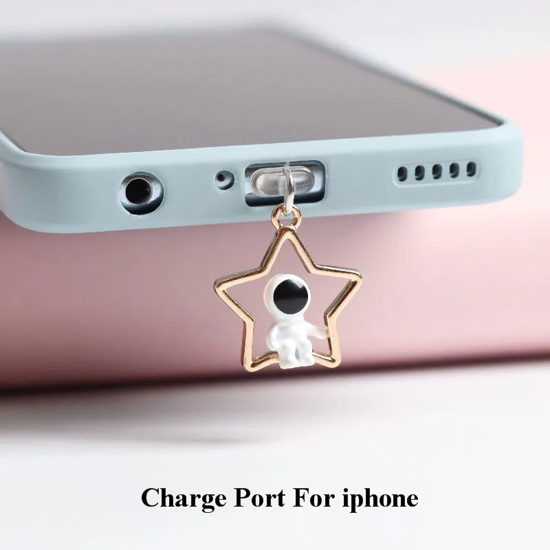 Astronaut Dust Plug Charm Cute Charge Port Anti Dust Plug Kawaii Usb 