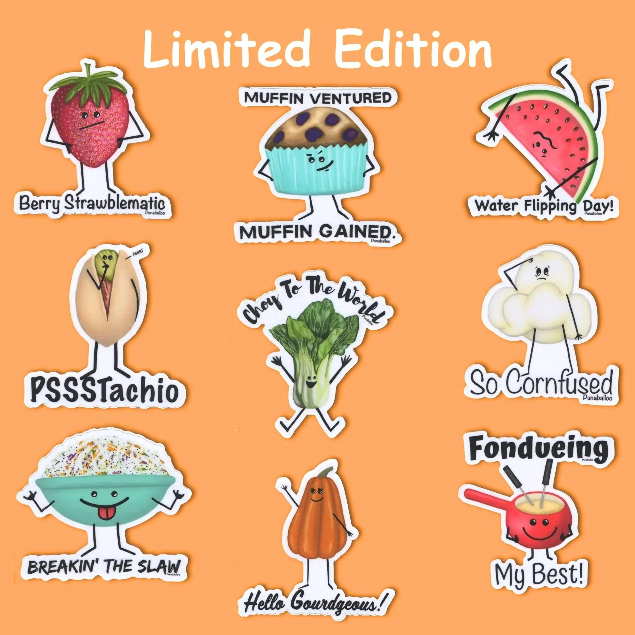“Choose Your Favorites” Sticker Pack – Funny Hand-Drawn Punny Vinyl Stickers