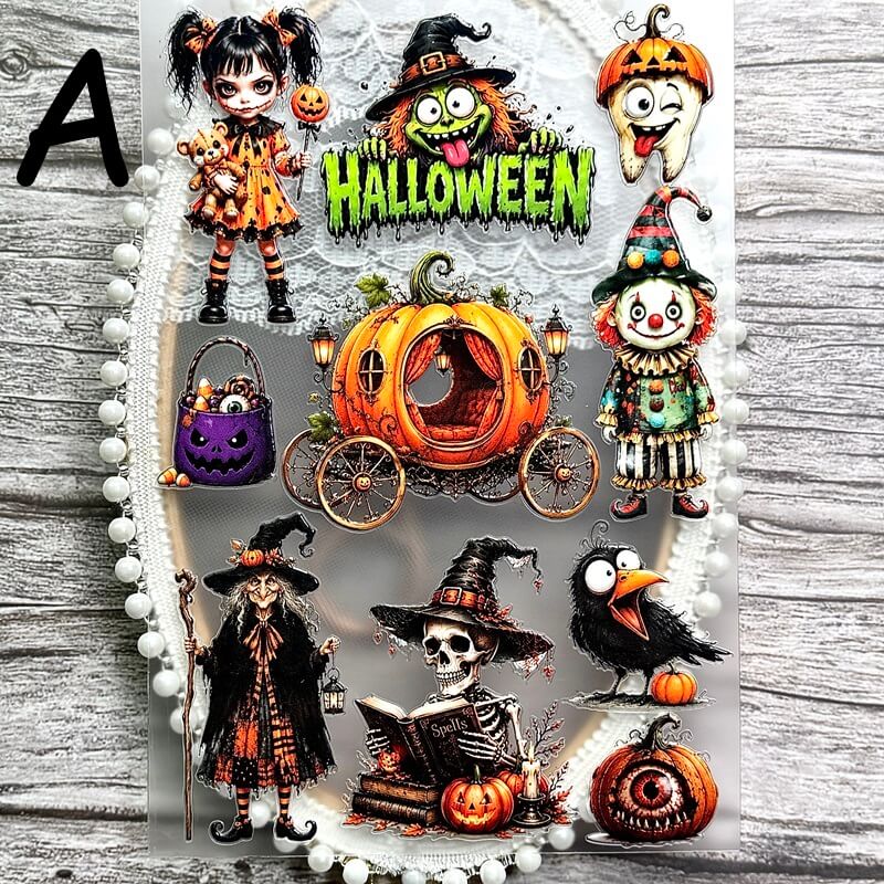  Halloween embossed stickers